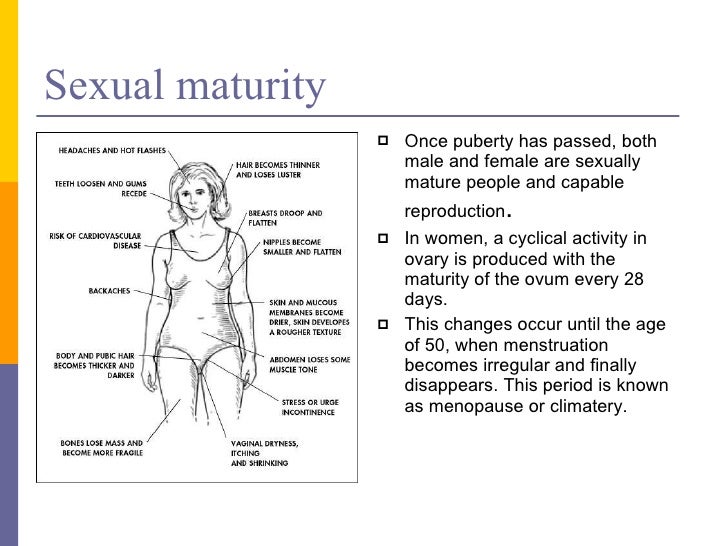 sexual maturity in humans Sexual maturity in humans